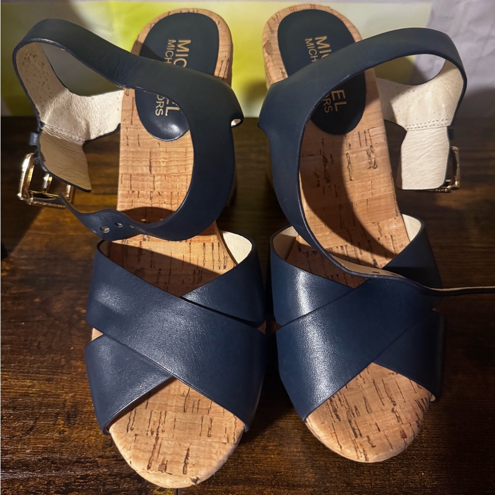 Michael Kors Navy Blue Crisscross Sandals